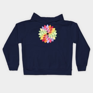 White Water Kayak Flower for Kayakers Kids Hoodie